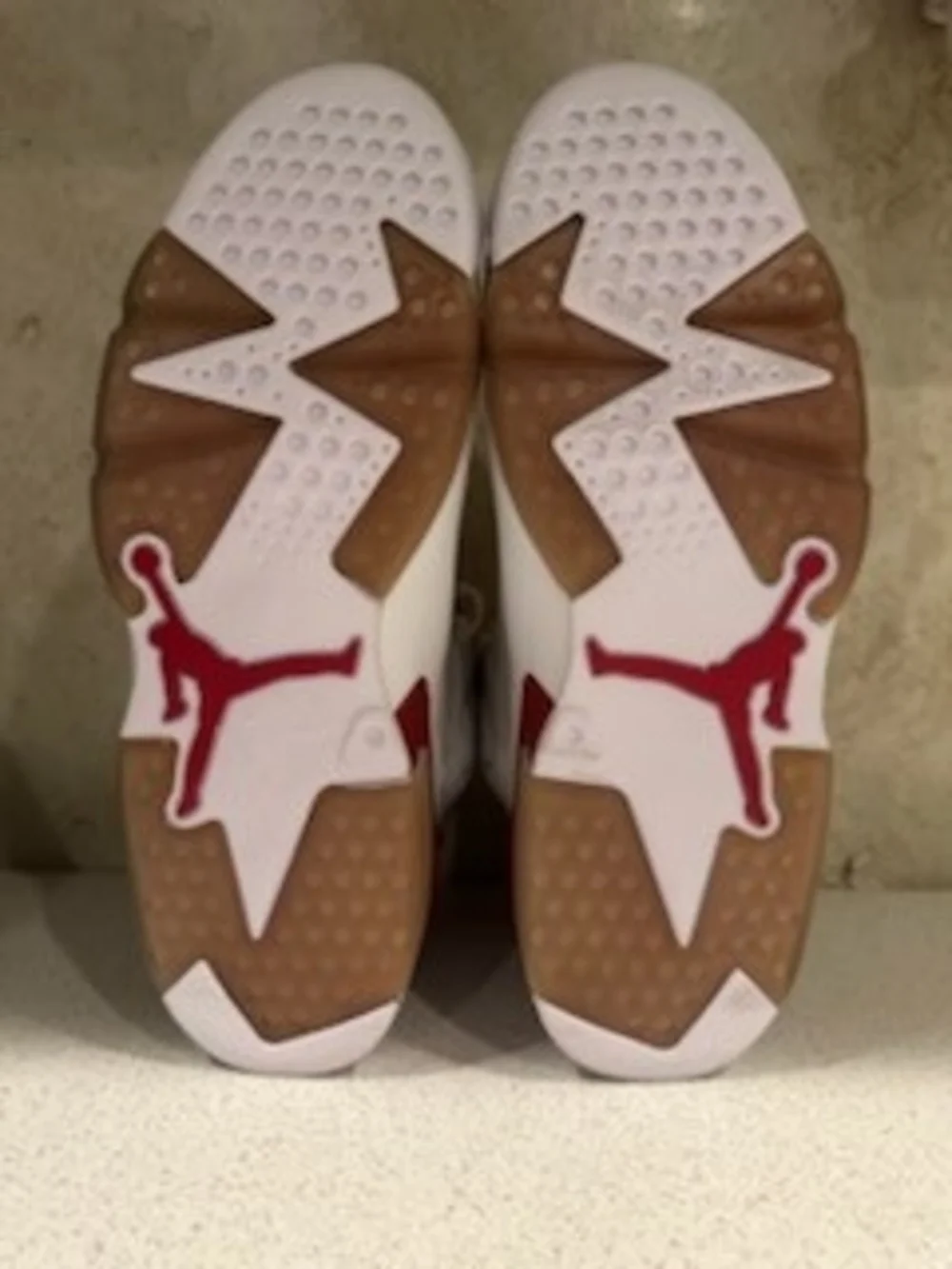 Jordan White and Red High-Top Sneakers